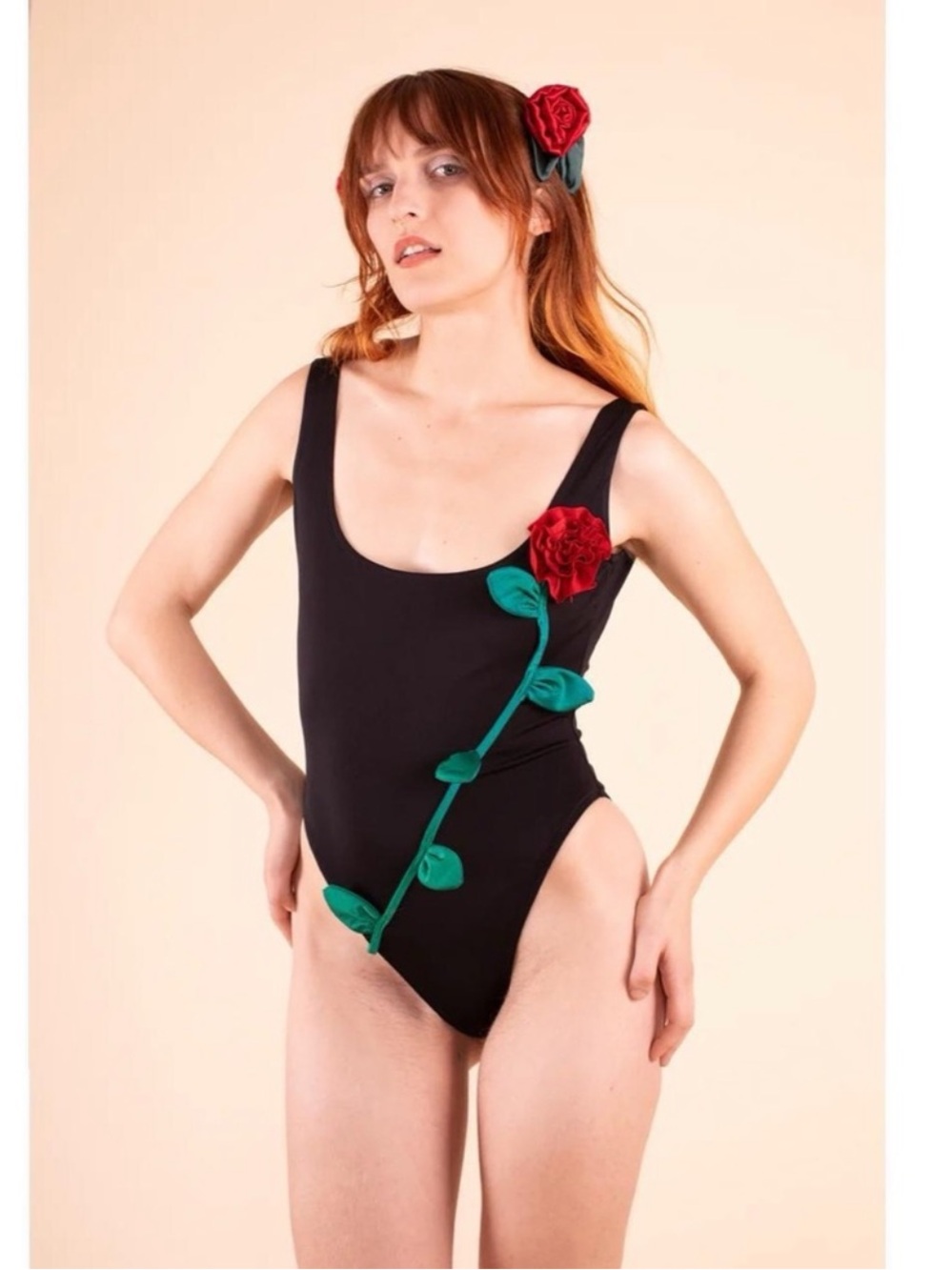 Samantha Pleet Persephone swimsuit climbing Rose Black